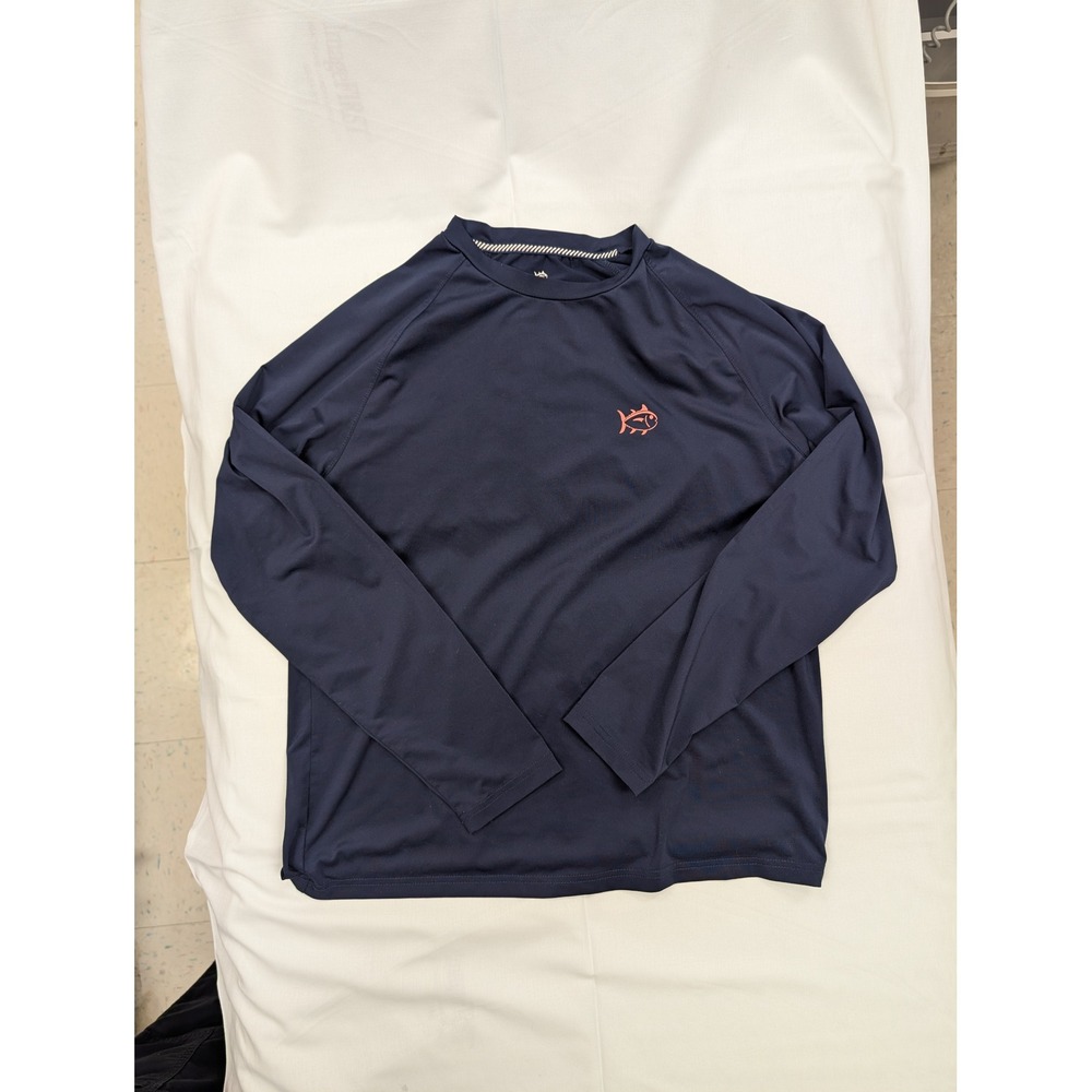 Southern Tide Performance Fishing Shirt Small Navy Long Sleeve UPF Moisture